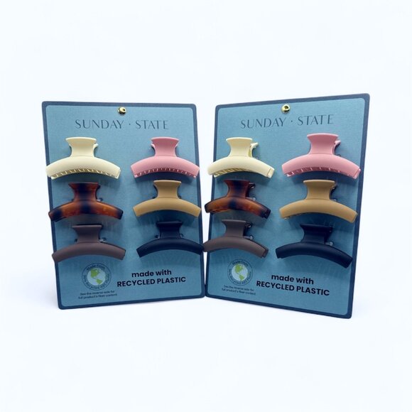 NEW Sunday State - Set of 6 Mini Claw Clips - Neutral Matte Multi - Picture 4 of 5